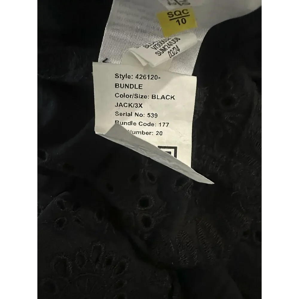 NWT Old Navy Cold Shoulder Maxi Swing Dress Black Ruffle Cotton Plus Size 3X - Picture 11 of 12